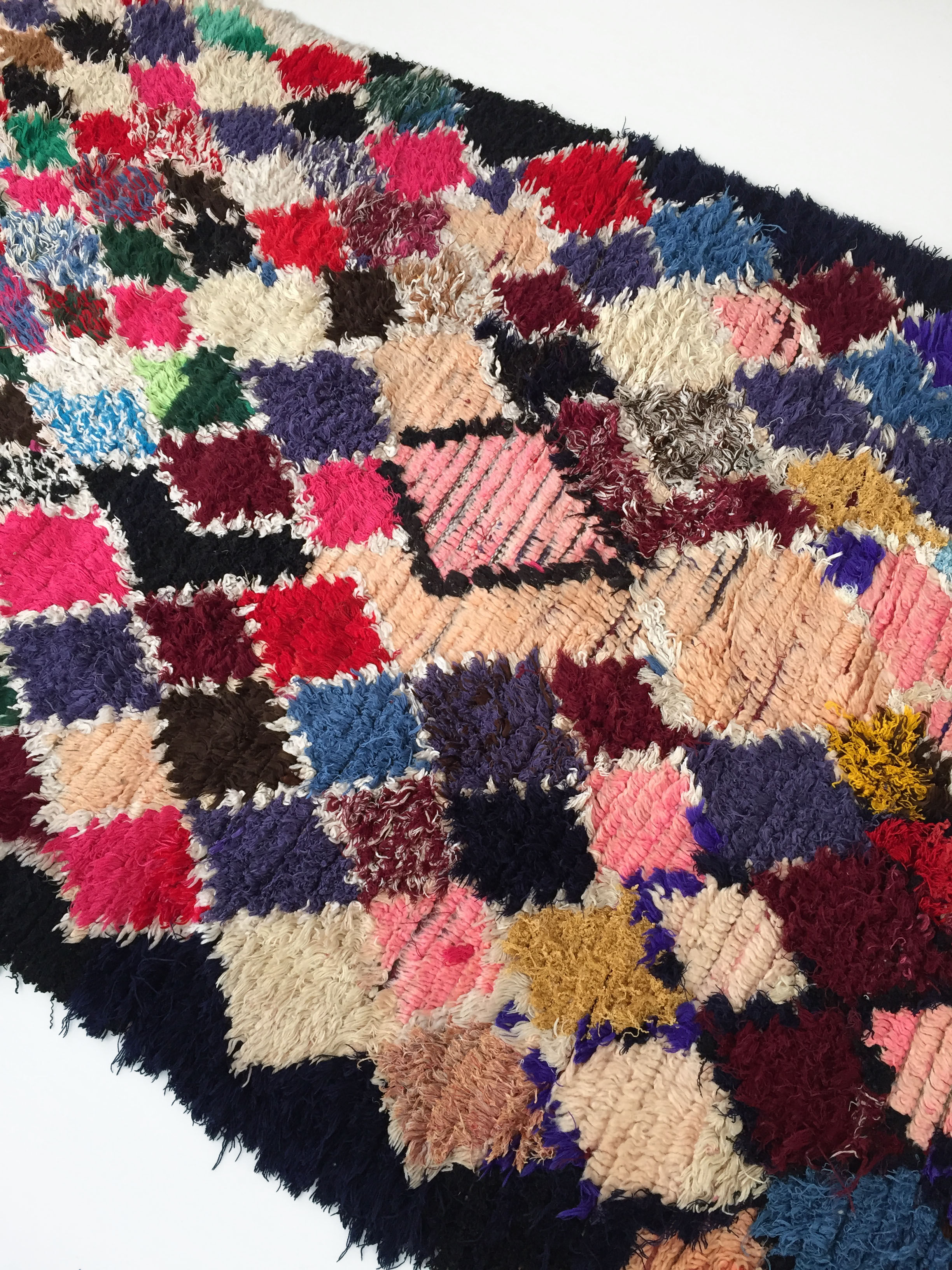 Moroccan Berber carpet Boucherouite 173x146cm