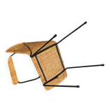 Rattan and steel armchair