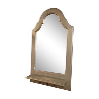 Mirror input solid wood frame patinated gray metallic