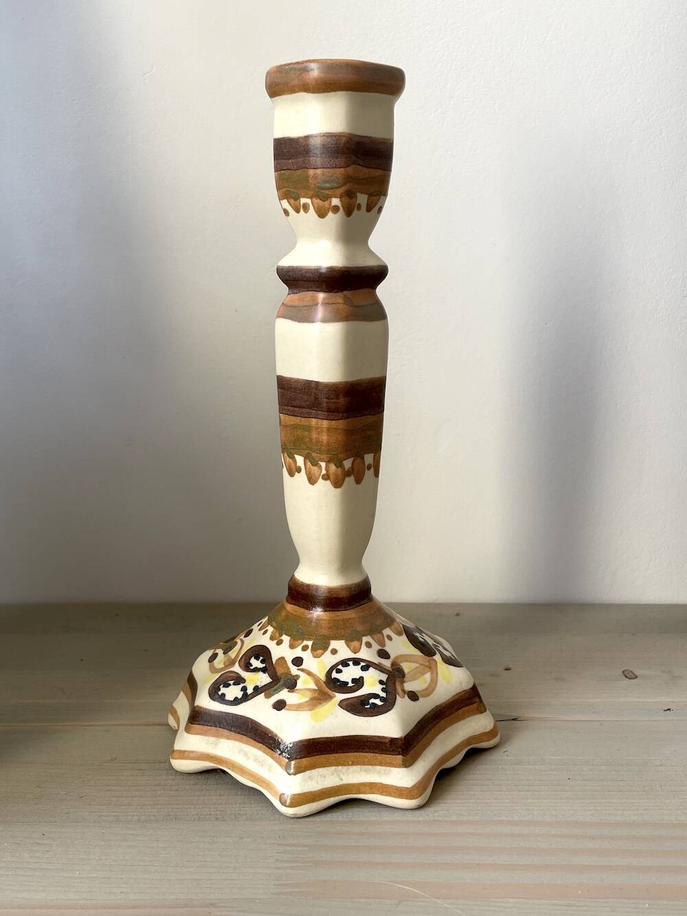 Quimper HB-Henriot earthenware candlestick