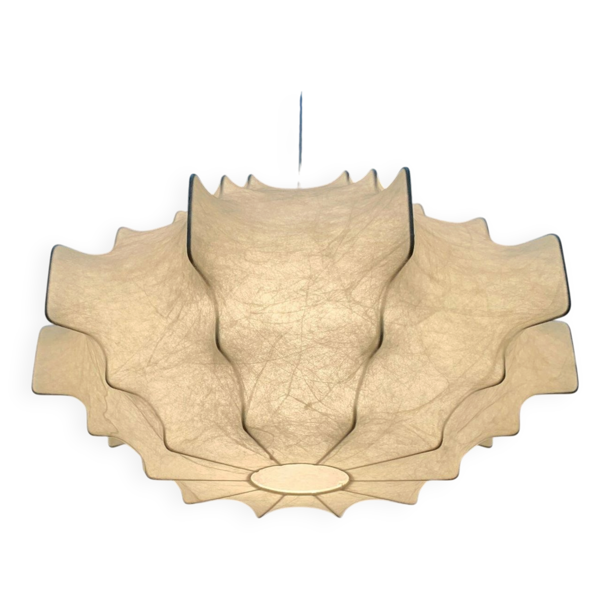 German suspended lamp Cocoon modern mid-century by Friedel Wauer for Goldkant Leuchten, 1960s