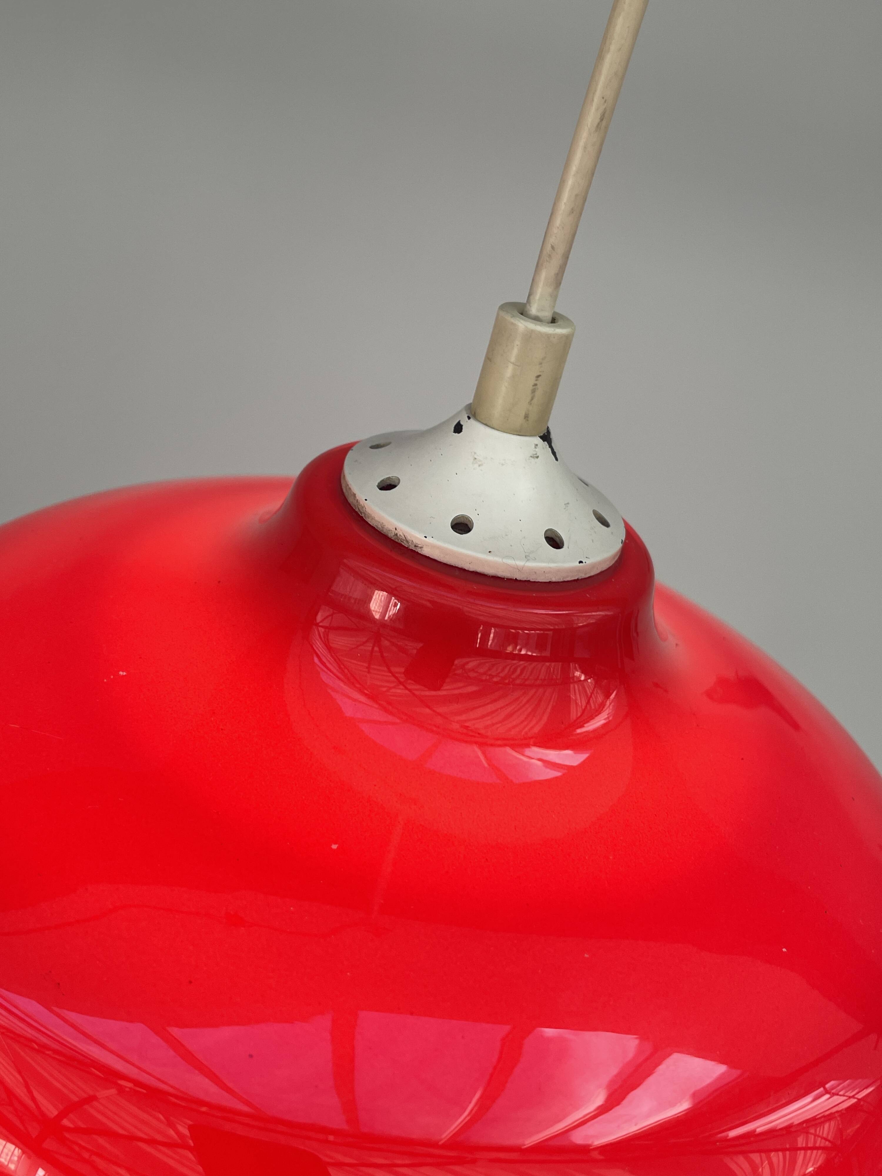 Suspension in Opaline Red - Vintage - Scandinavian - 1960s-70s
