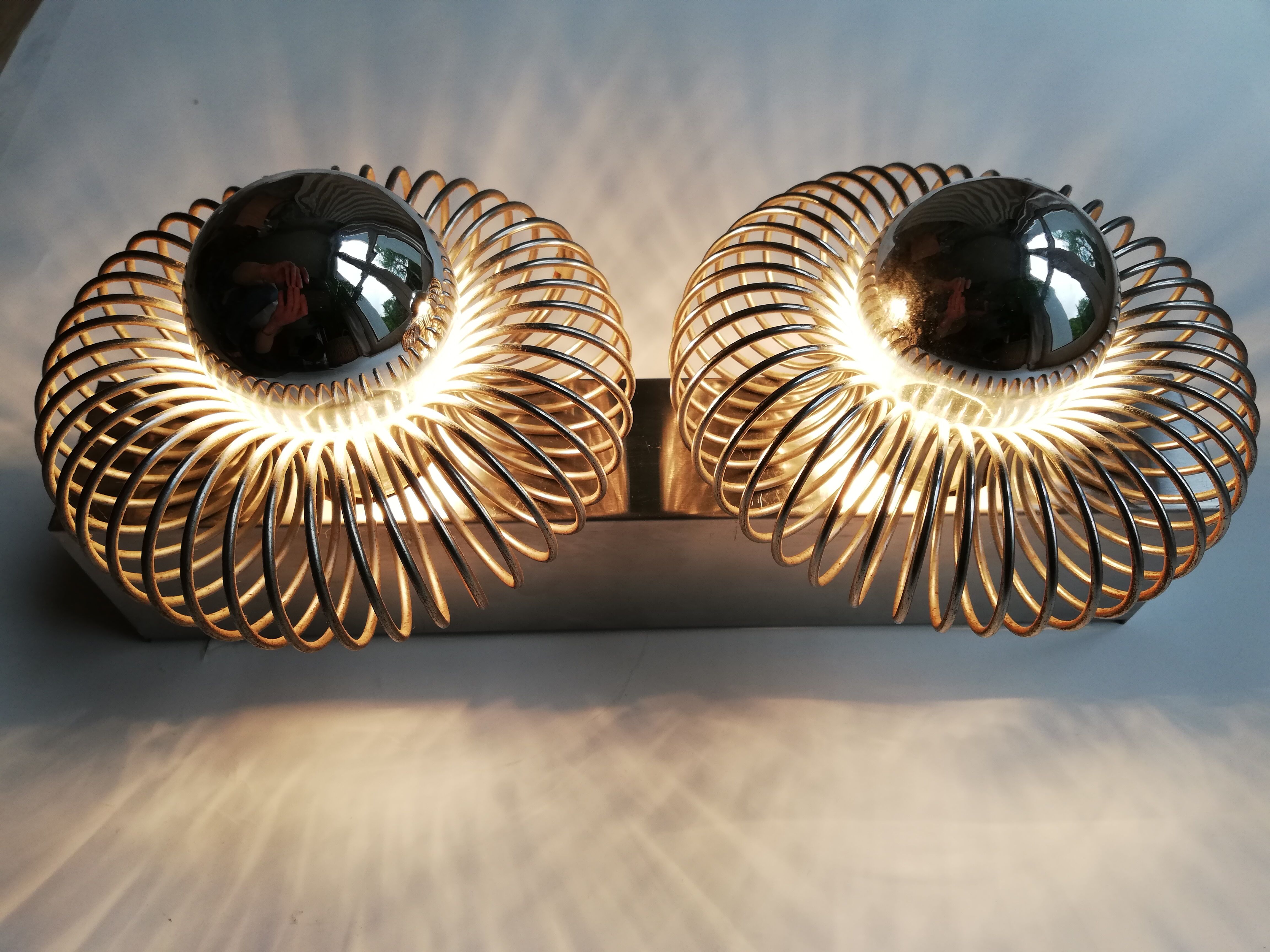 Space age sconce by Andréa Lazzari 70s