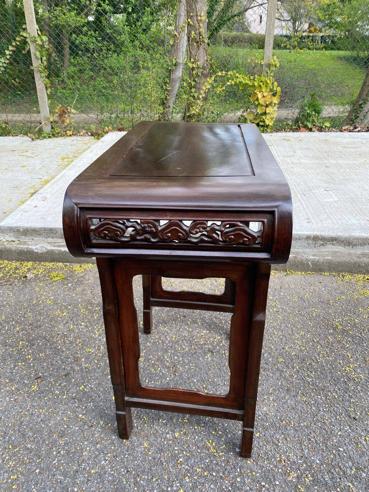 19th-century carved solid wood Chinese console.