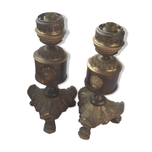 Paire de pieds de lampes anciennes