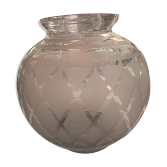 Vase mauve forme boule