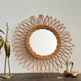 Old rattan mirror