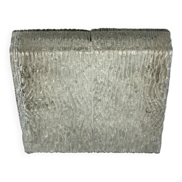 60s 70s ice glass flush mount ceiling lamp by Kaiser Leuchten Germany