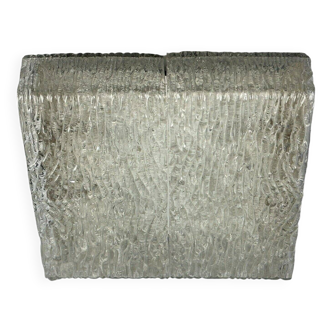 Plafonnier encastré en verre glacé des années 60 70 par Kaiser Leuchten Allemagne