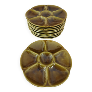 10 assiettes à huîtres - gien