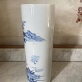 Vintage Japanese ceramic cylinder vase