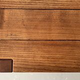 Rectangular coffee table in solid elm, Maison Regain 1960