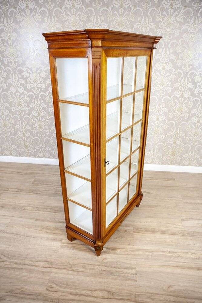 Mid-20th Century Single-Leaf Beech Display Cabinet, 1940s