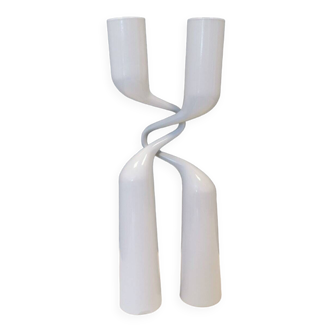Set of two white design candle holders designed by mikaela Dörfel for menu, Denmark