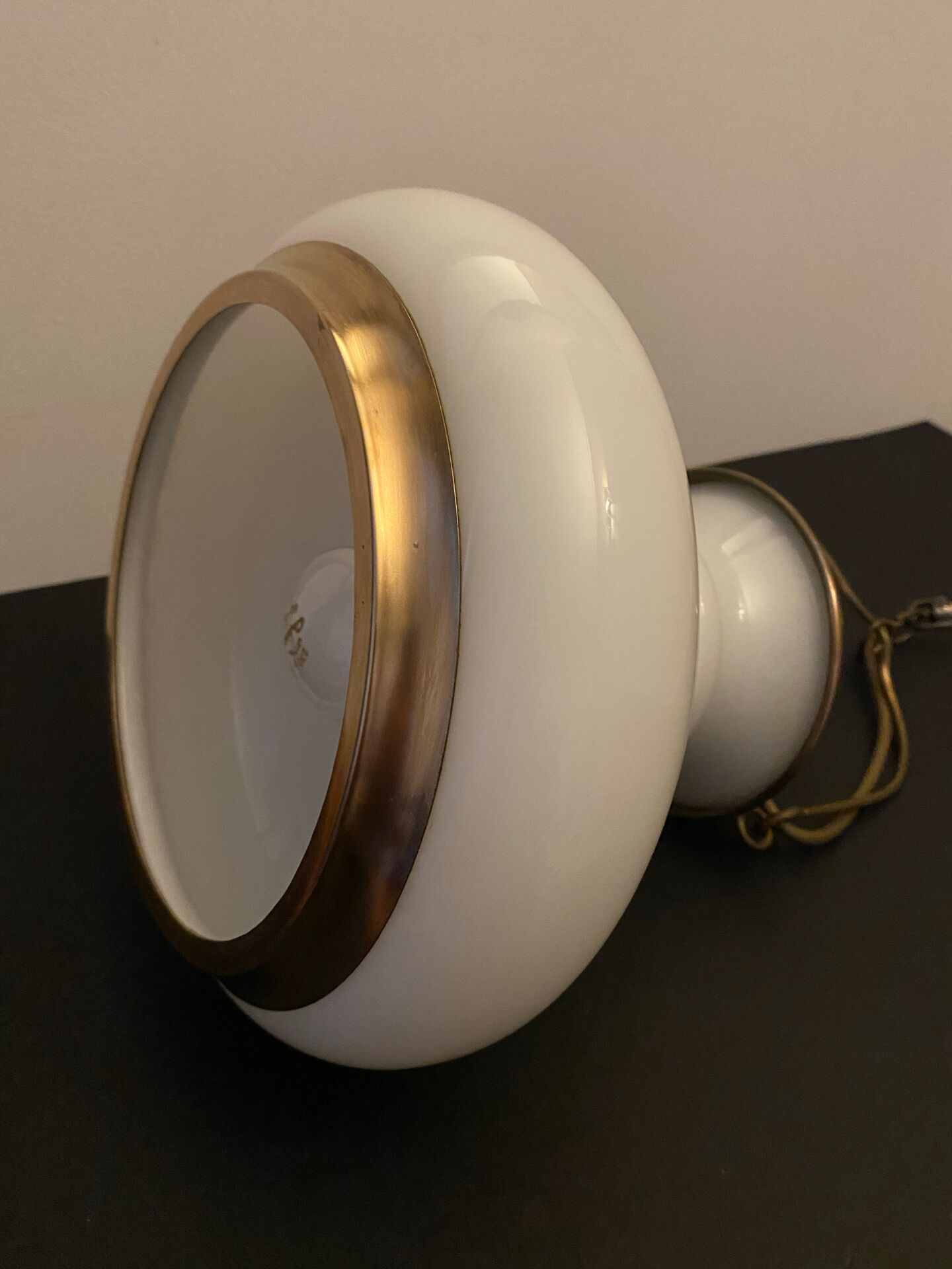 Opaline pendant lamp