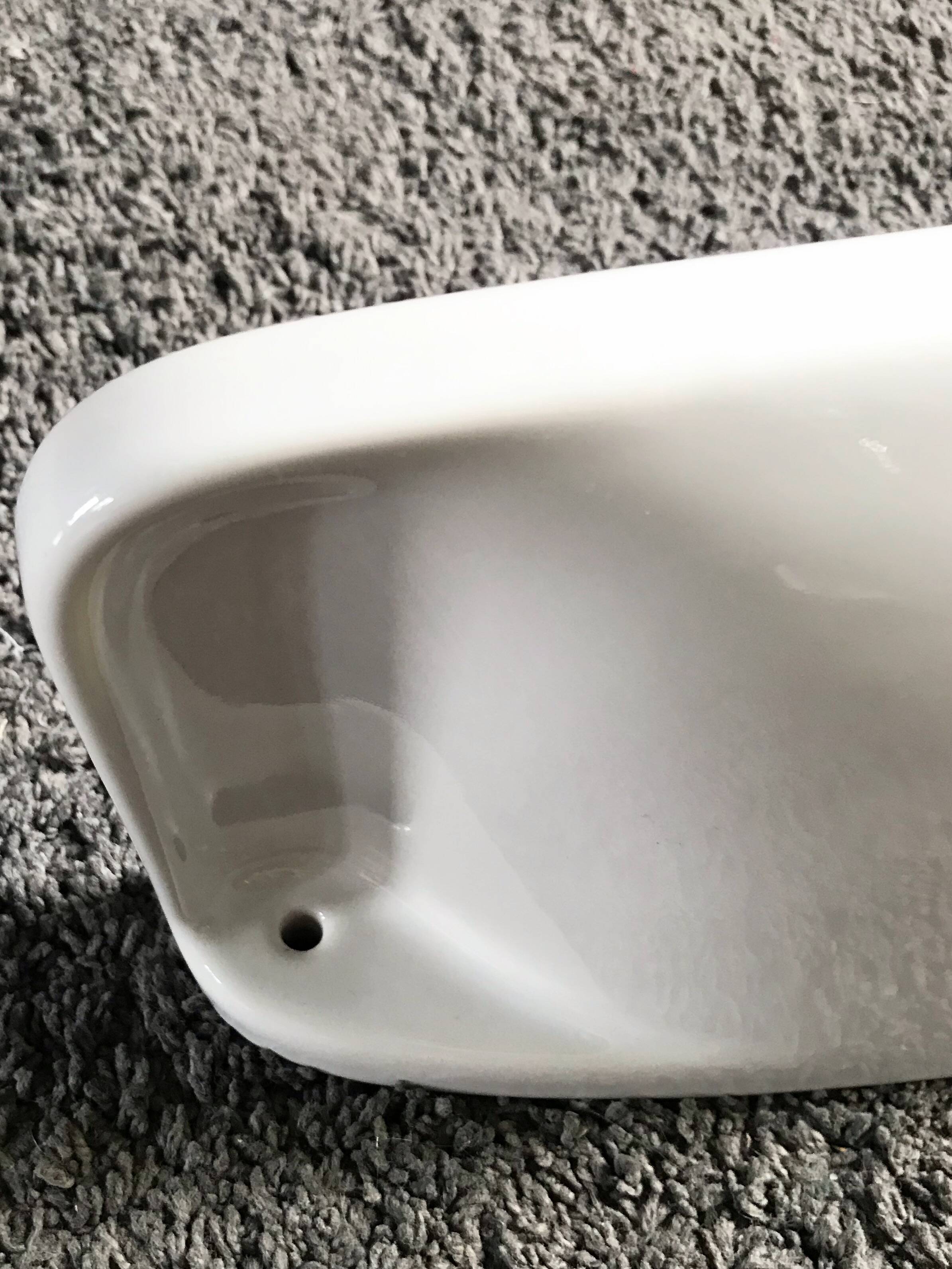 Vintage white porcelain ceramic bathroom wall shelf from the 1950s