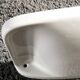 Vintage white porcelain ceramic bathroom wall shelf from the 1950s