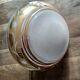 White and gold opaline globe hanging lamp 1950