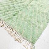 Moroccan Berber carpet Beni Ouarain water green with engraved patterns 2.45x1.57m
