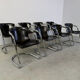 Vintage dining chairs by Willy Rizzo for Cidue set of 8, 1970s