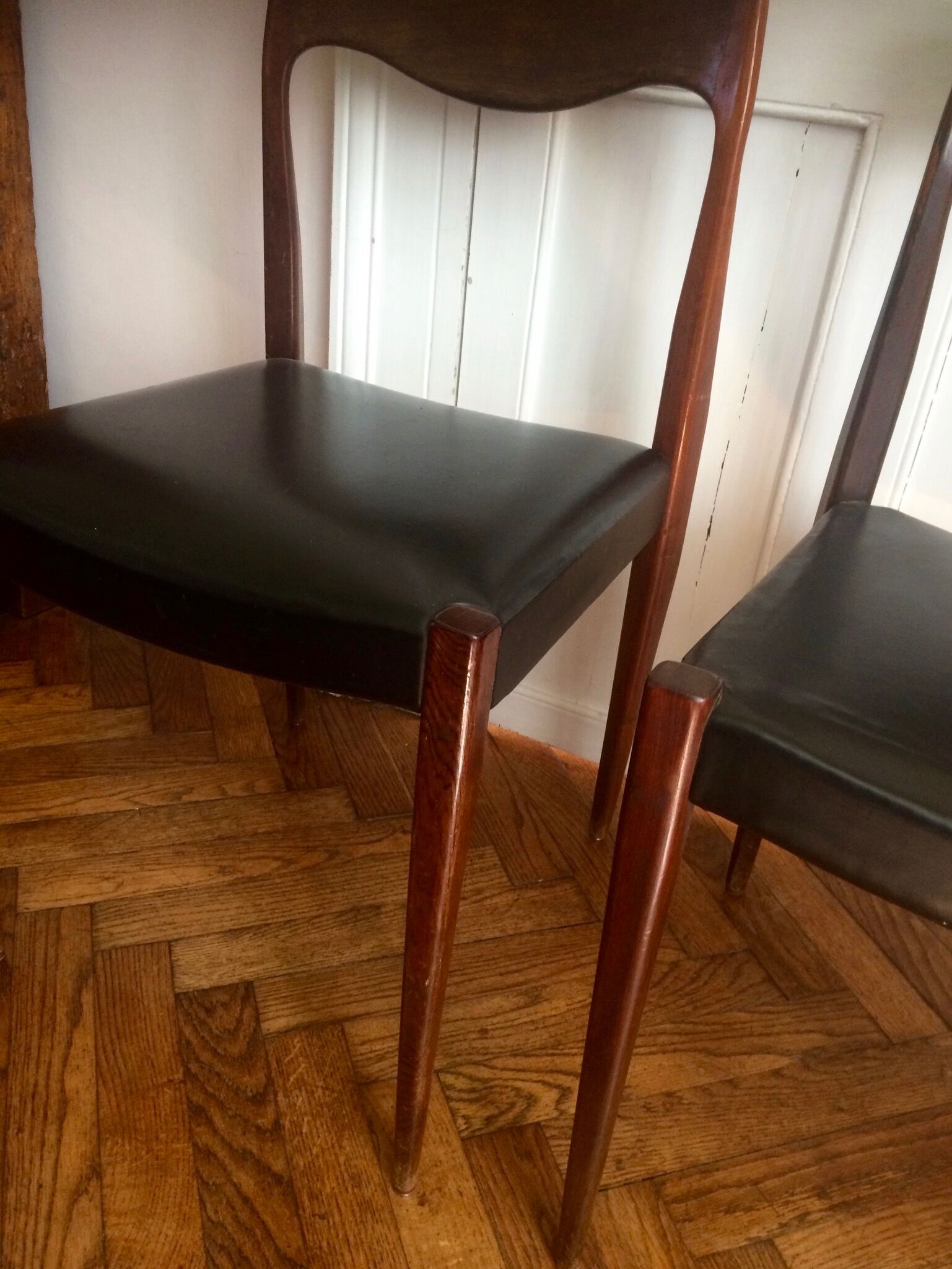 Series of four Scandinavian type chairs