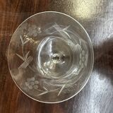 Art Nouveau Set of 32 Crystal Glasses - Engraved and Frosted Floral Pattern