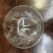 Art Nouveau Set of 32 Crystal Glasses - Engraved and Frosted Floral Pattern
