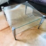 Table basse deux plateaux en verre