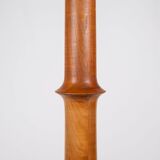 Pair of turned wooden floor lamps in Art Deco style, France, mid-20th century.