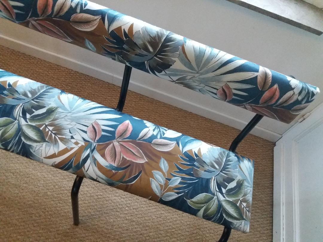 School bench flowers