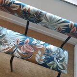 School bench flowers