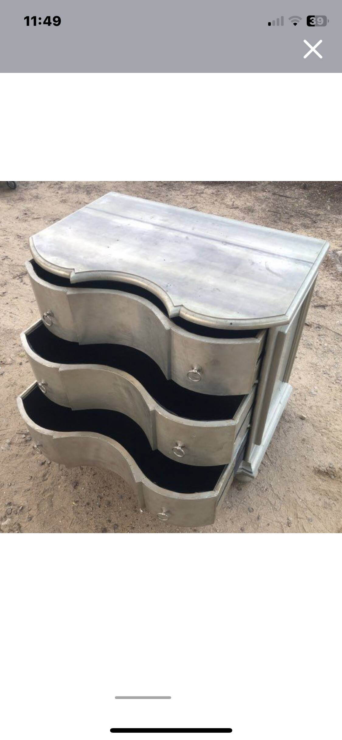 Noble wood designer furniture with a silver finish.