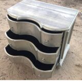 Noble wood designer furniture with a silver finish.