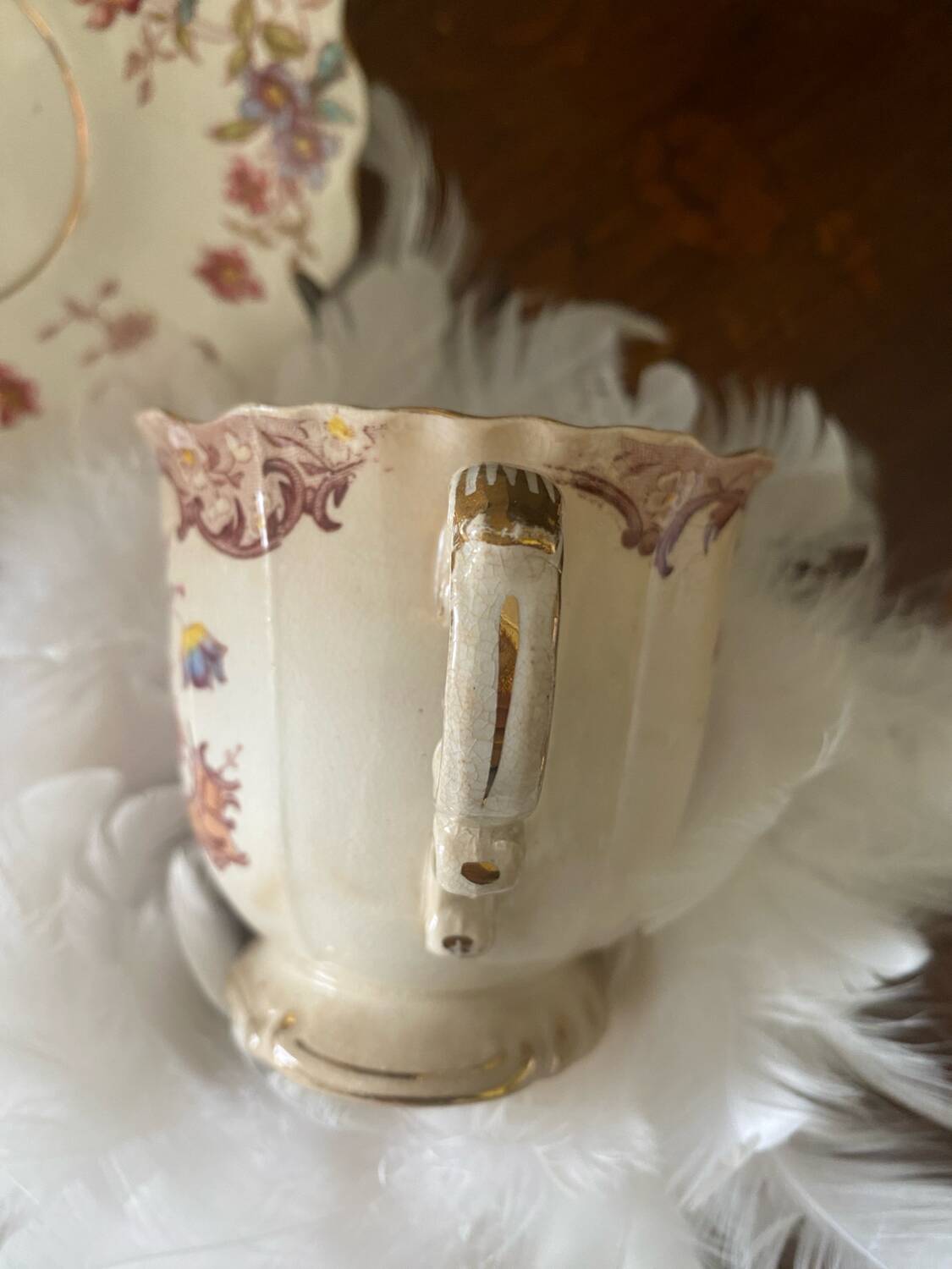 Sarreguemines coffee cup, Fleury model, 19th century, rare