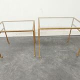 Tables basses gigognes Roger Thibier dorées 1960