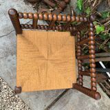1920s turned wood straw corner chair