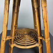 Mid-Century Italian pencil reed rattan side or occasional table, ca 1950s