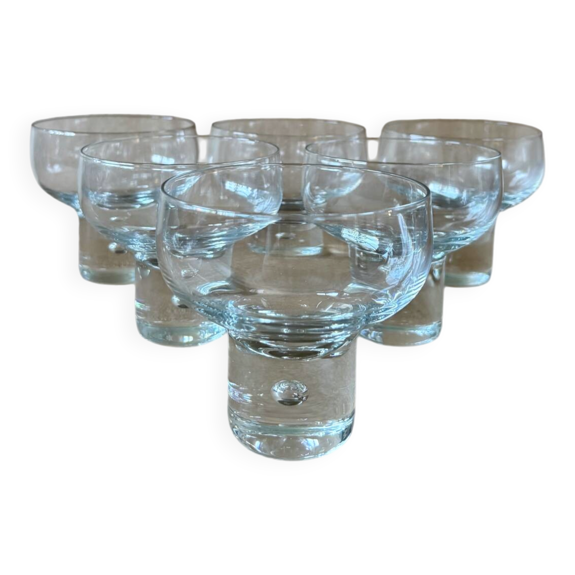 6 Verres à Champagne “Mambo” Vicke Lindstrand pour Kosta Boda 1960s