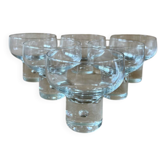 6 Verres à Champagne “Mambo” Vicke Lindstrand pour Kosta Boda 1960s