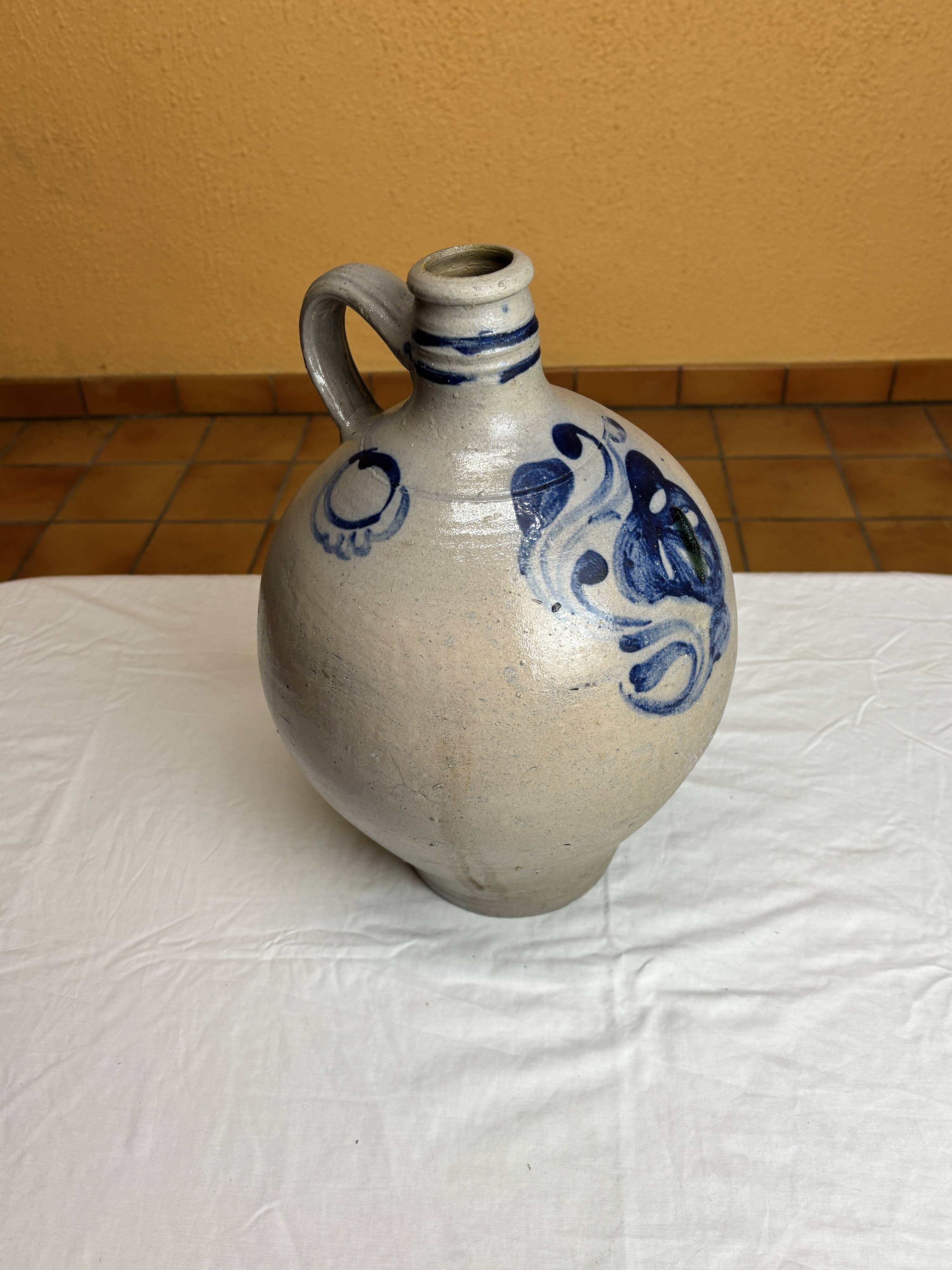 Old oil bottle in Alsatian stoneware