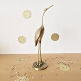 Vintage brass heron bird