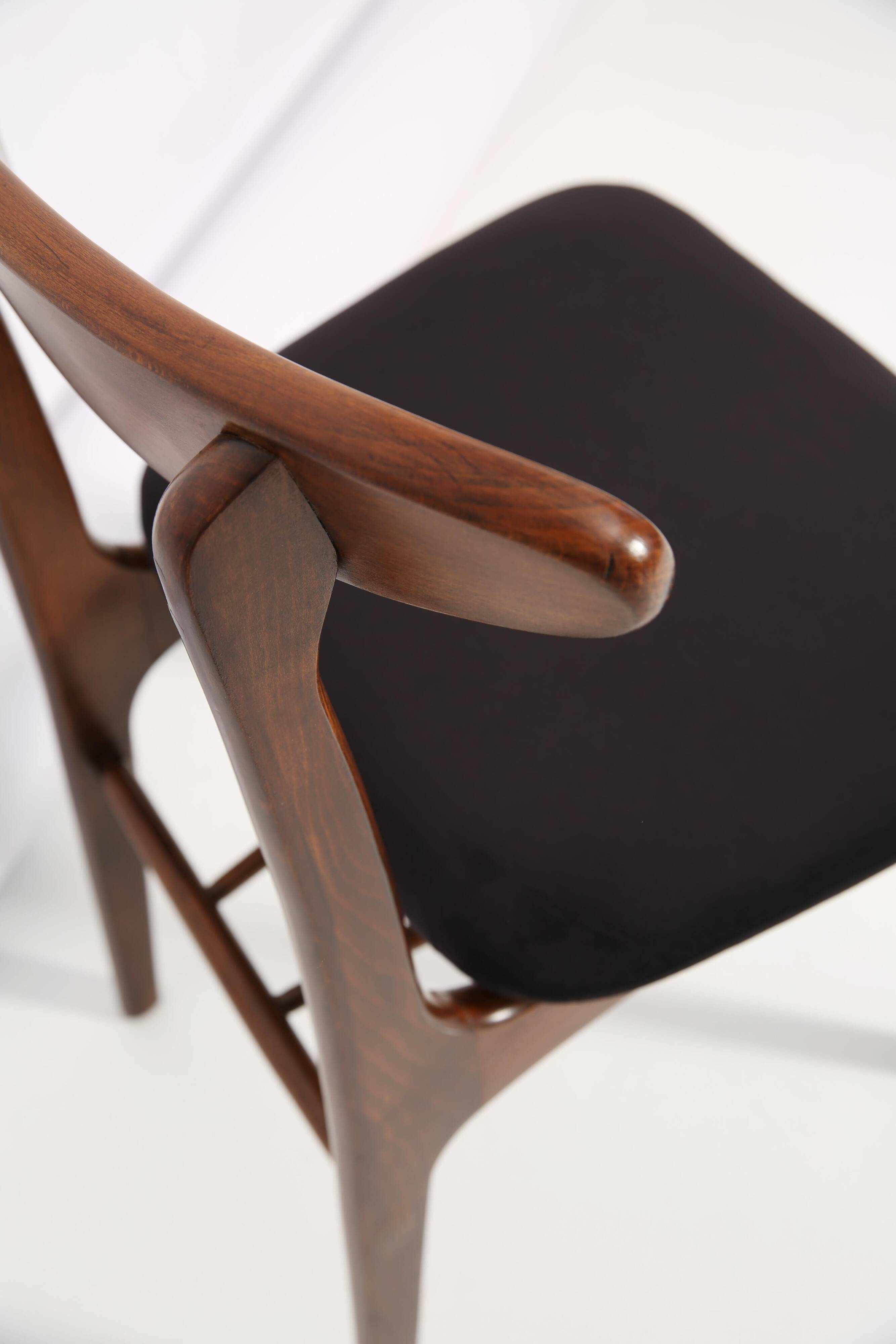 Black velvet chair, Rajmund Halas, Poland, 1960s