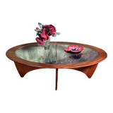 Table basse vintage rétro vintage ovale en teck par GPlan 1960