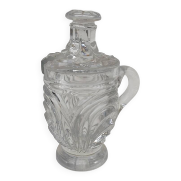 Moulded crystal mustard pot, first part of the 20th century.