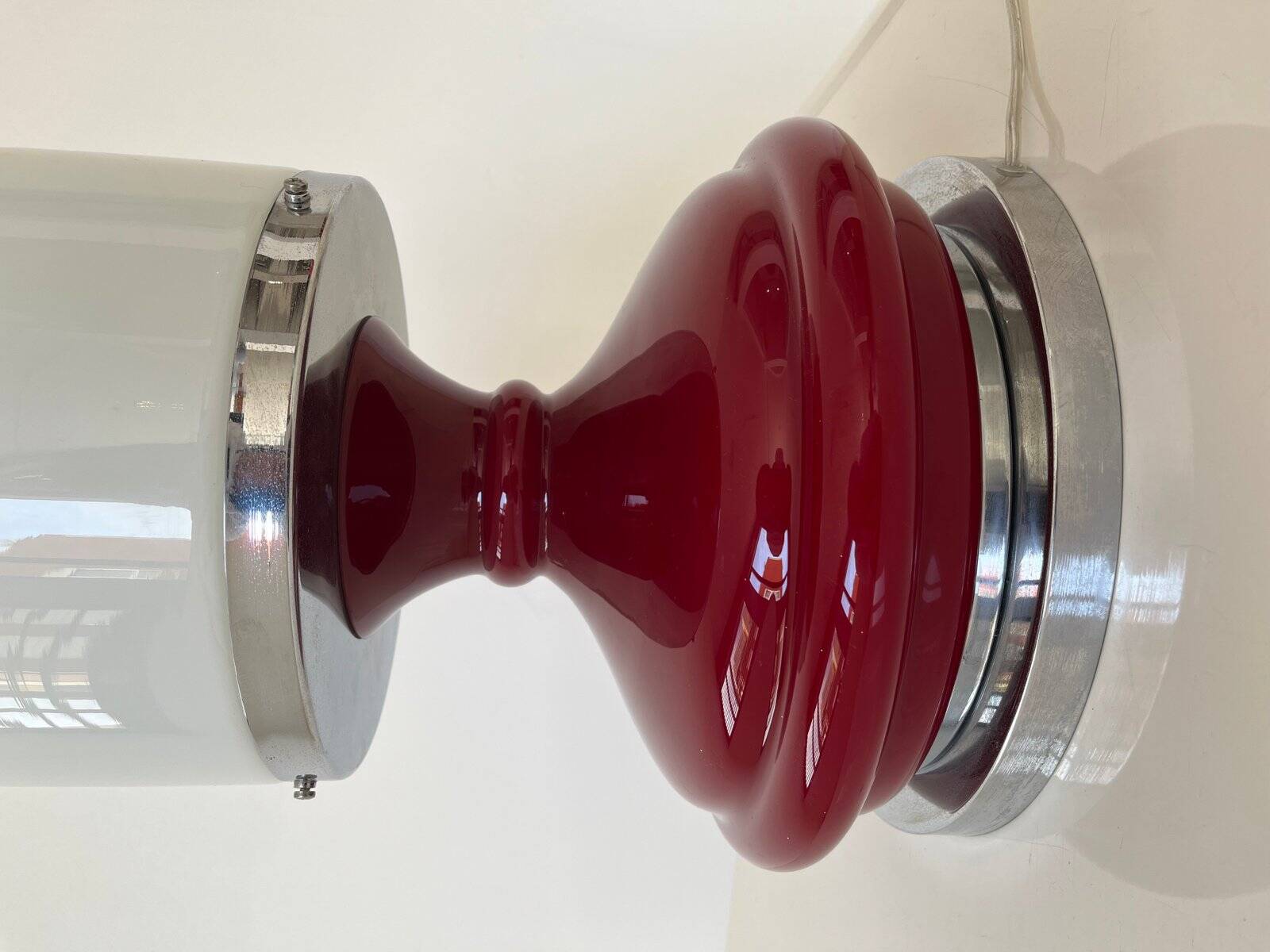 Red plastic table lamp