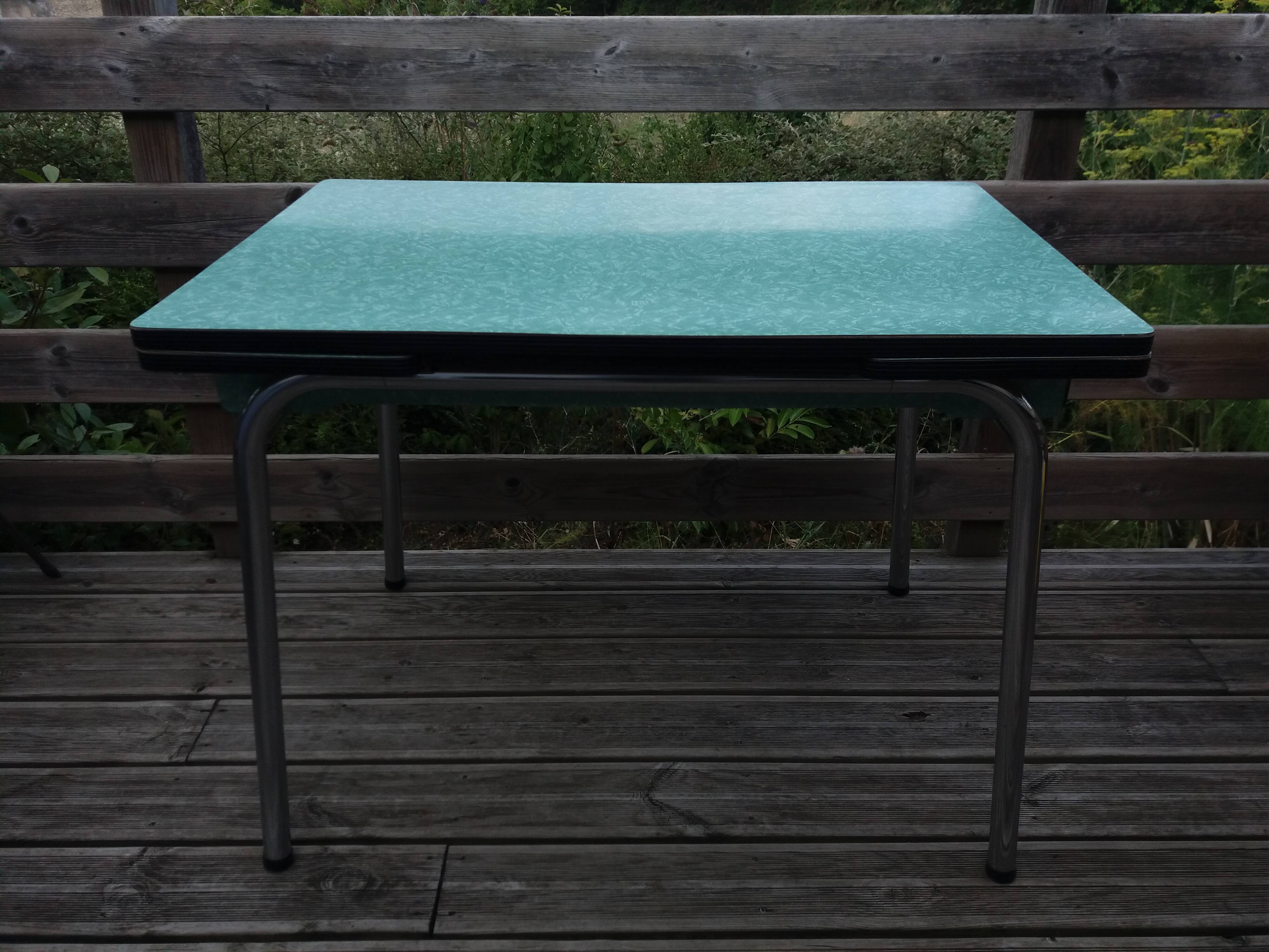 Formica and chrome-plated metal table