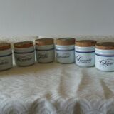8 spice jars. porcelain of auteuil