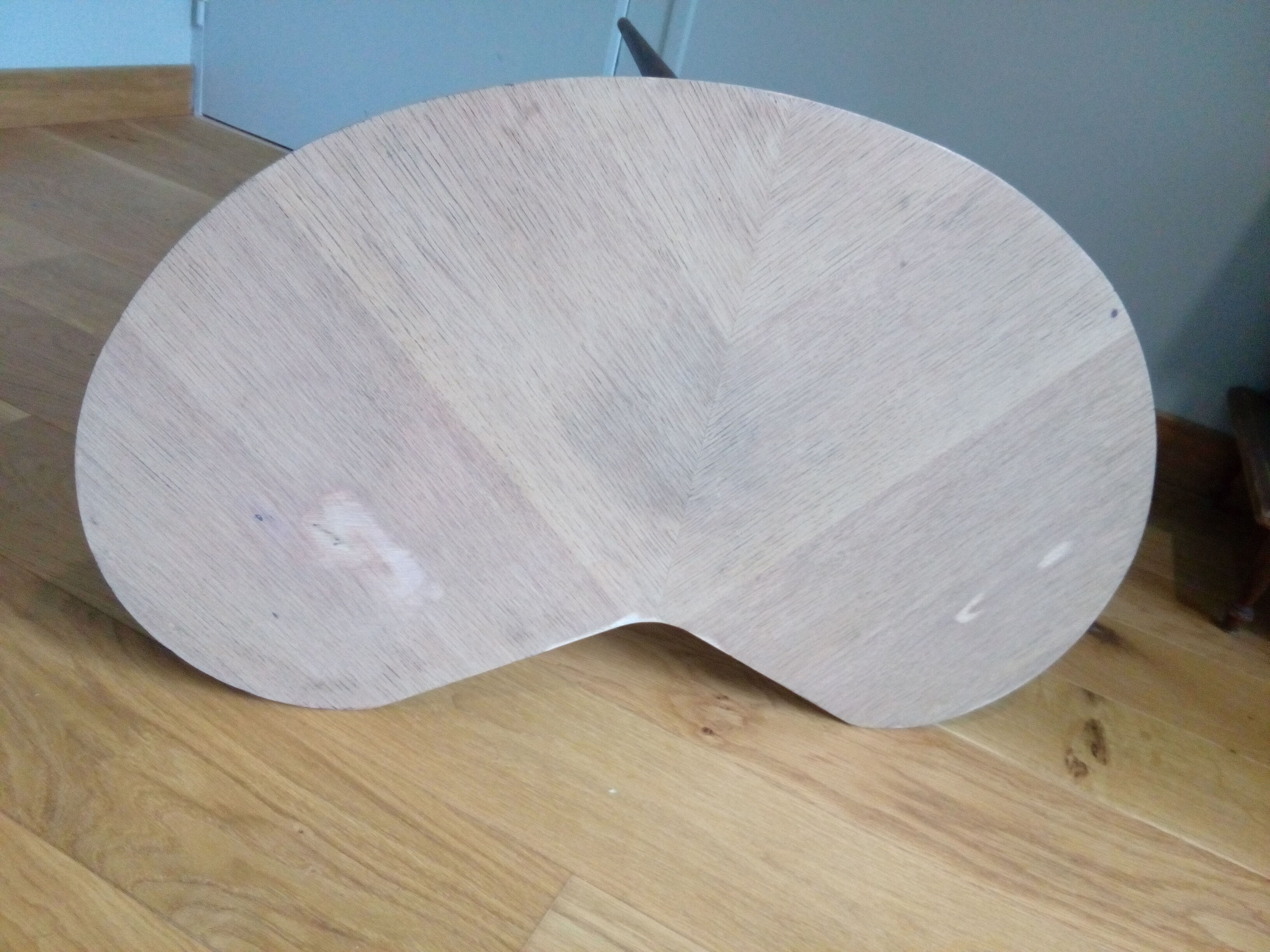 Coffee table bean feet tapered compass