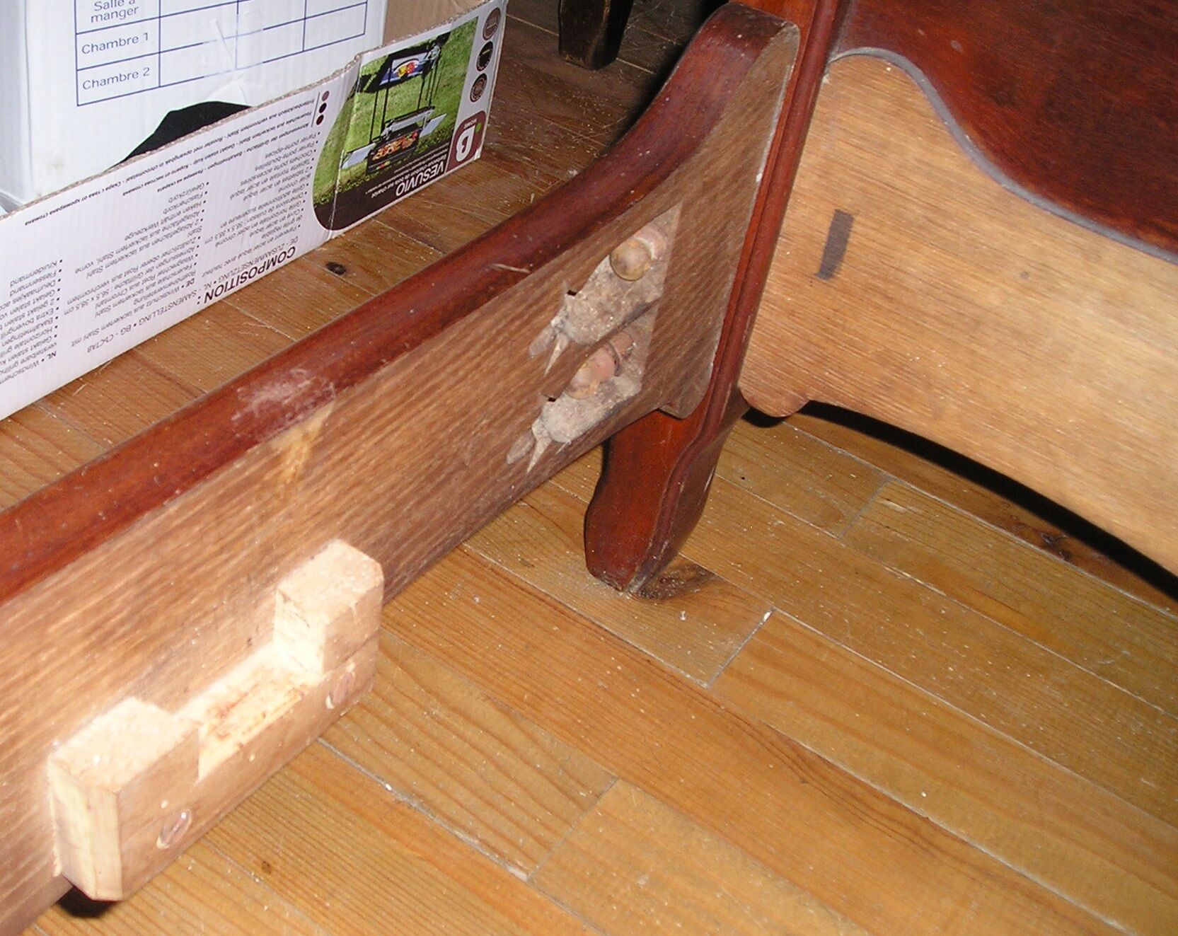 Old mahogany bed wood 190 x 85