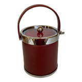 Burgundy leatherette ice bucket